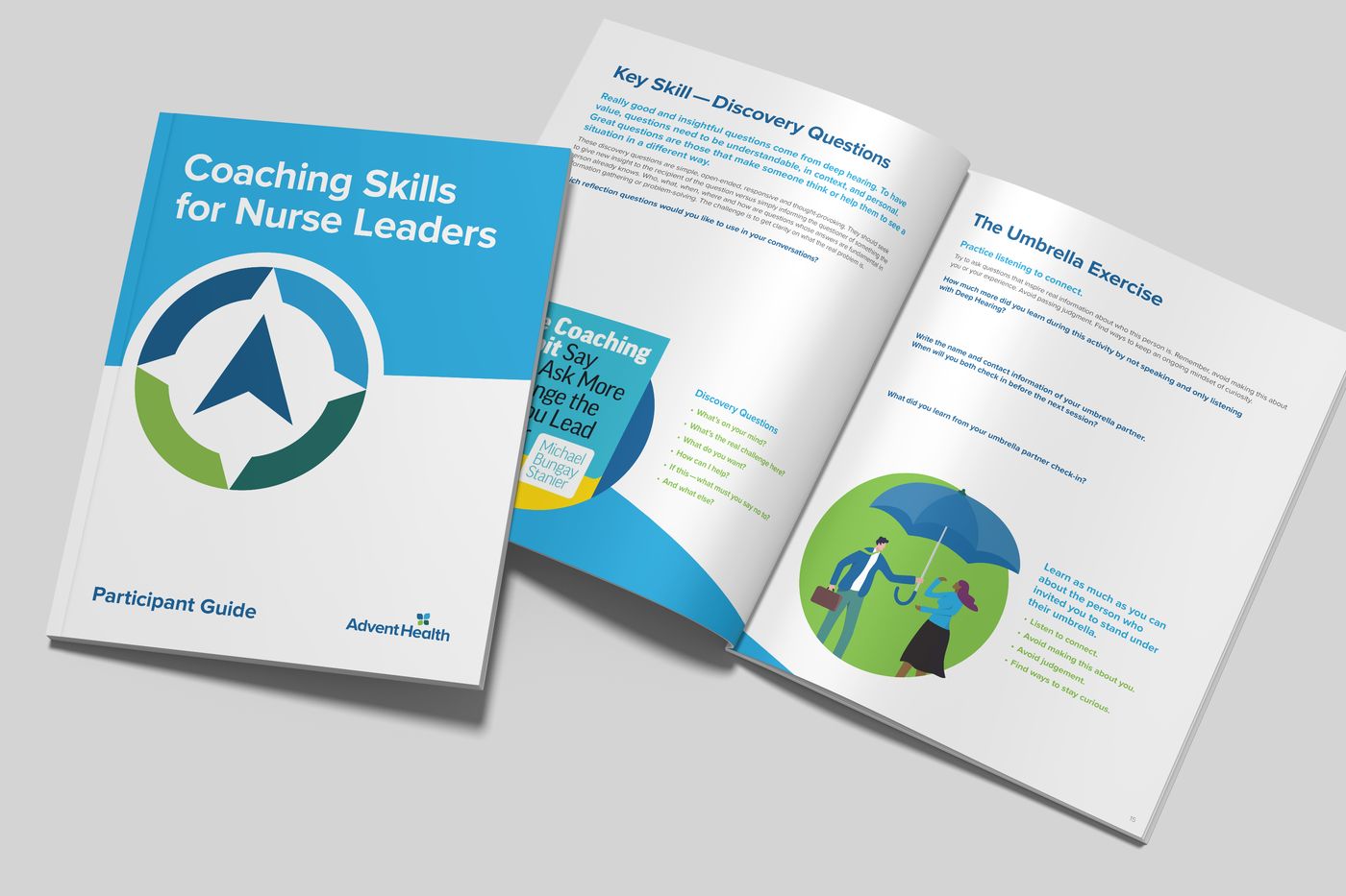 Coaching Skills for Nurse Leaders cover and spread