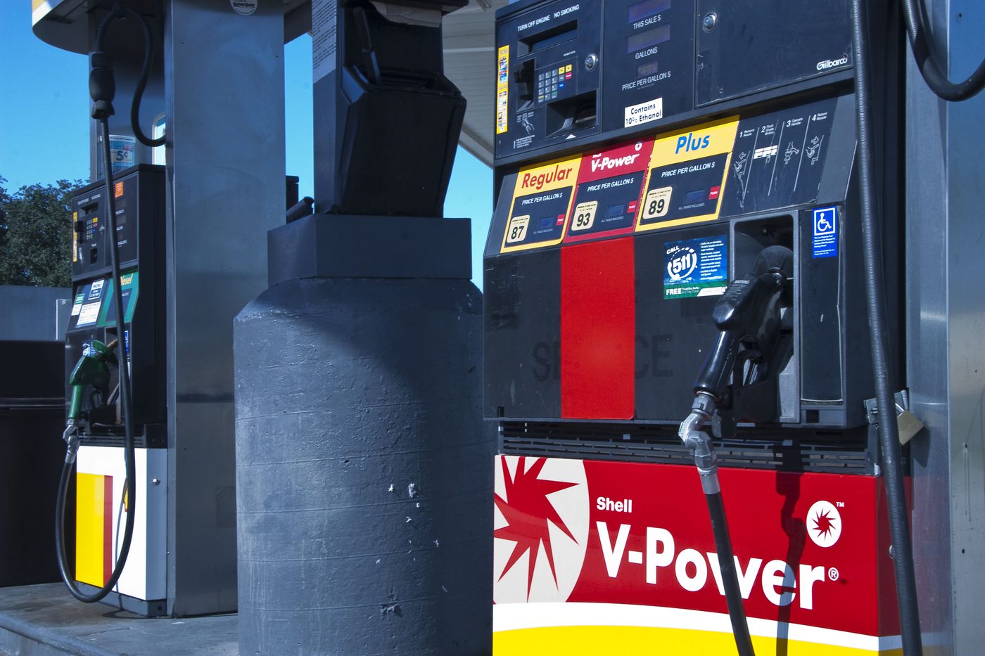 Florida 511 sticker on a gas station fuel pump