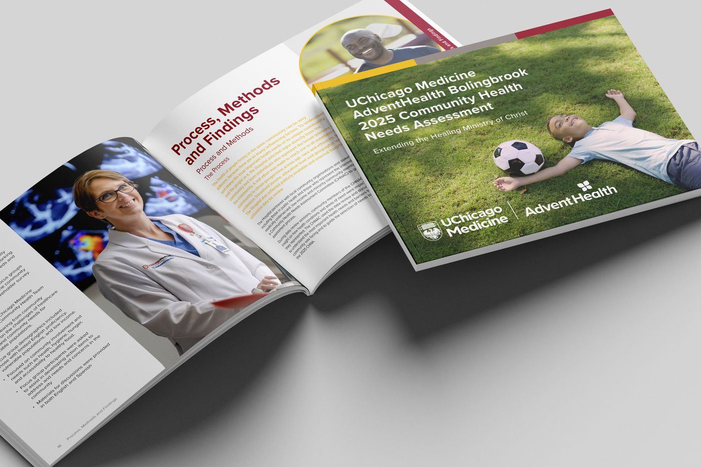 UChicago Medicine AdventHealth Bolingbrook Community Health Needs Assessment cover and spreads