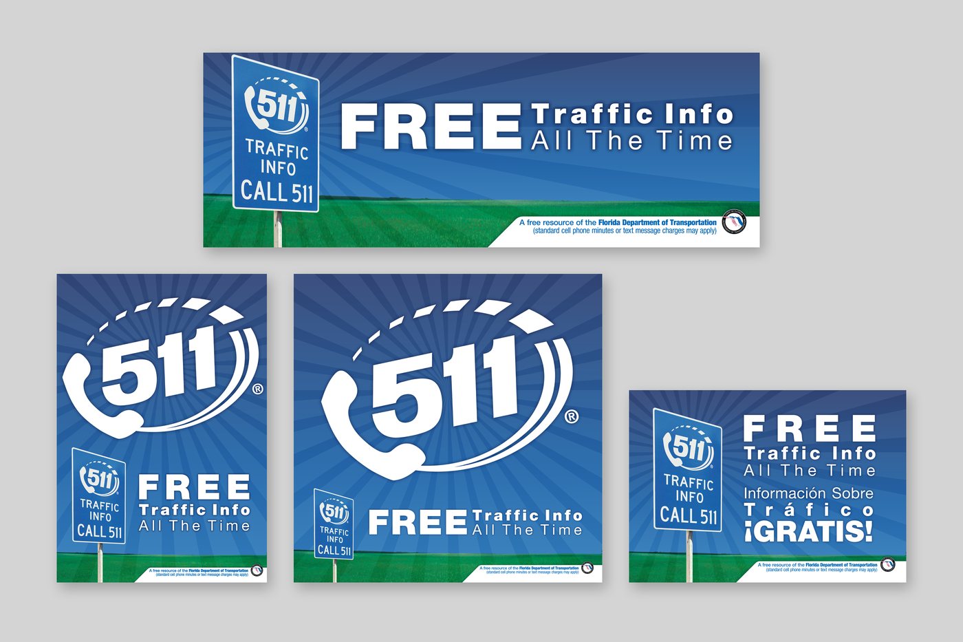 Florida 511 backlit airport displays in four formats